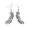 Native American Sterling Silver Feather Hook Dangle Earrings JX128909